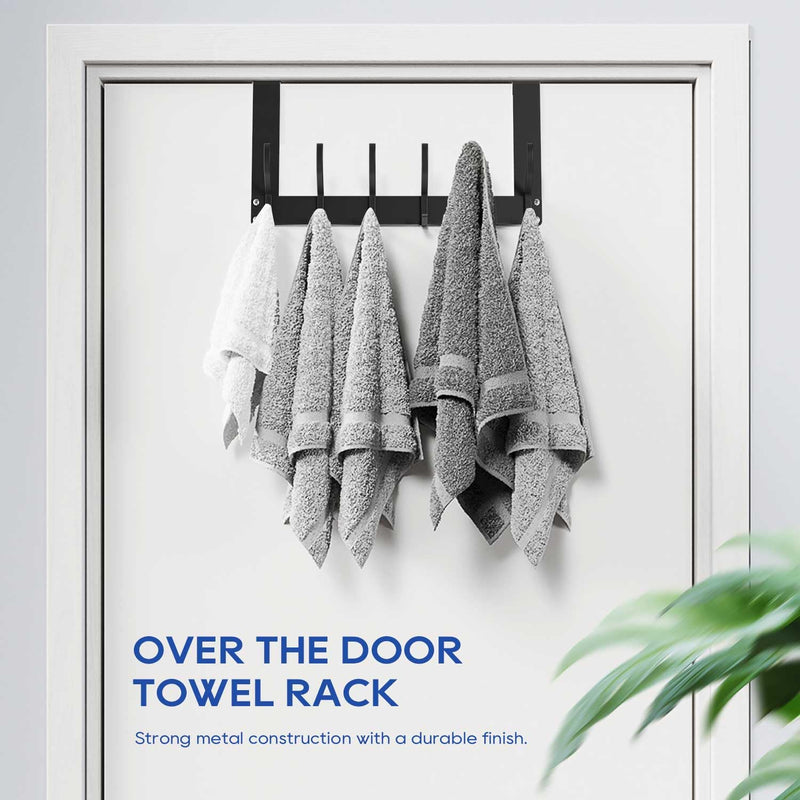 [Australia - AusPower] - Over The Door Hooks, No Assembly Required Door Hanger Hook, Sturdy Over The Door Coat Rack, Over Door Hanger Door Hooks for Hanging Clothes, Towels, Hats, Matte Black 1 Pack 