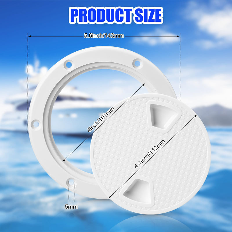 Landical 3 Pack Boat Hatch Circular Non Slip Inspection Hatch Boat Detachable Deck Hatch Cover with 18 Attached Screw Boat Parts for Marine Yacht RV Truck Vent Accessories 4 Inch White