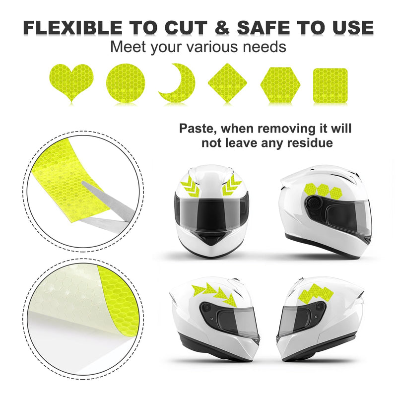 MECCANIXITY Reflective Tape, 0.4 Inch x 26 ft Self-Adhesive Trailer Reflector Tape Waterproof Warning Safety Sticker High Visibility Night Reflectors, Fluorescent Yellow