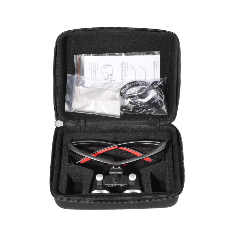 [Australia - AusPower] - Loupes 2.5X 3.5X Magnification Binocular Magnifier Optical Glass Lens (3.5X, Black) 