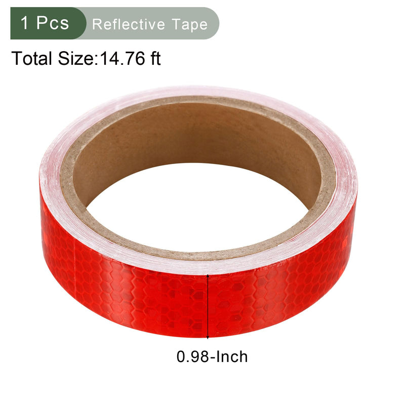 YOKIVE Reflective Tape, Self-Adhesive Tape Reflectors, Great for Outdoor, Traffic, Daily Use (Red, 15 Ft x 1-Inch) 15 Ft x 1Inch Red
