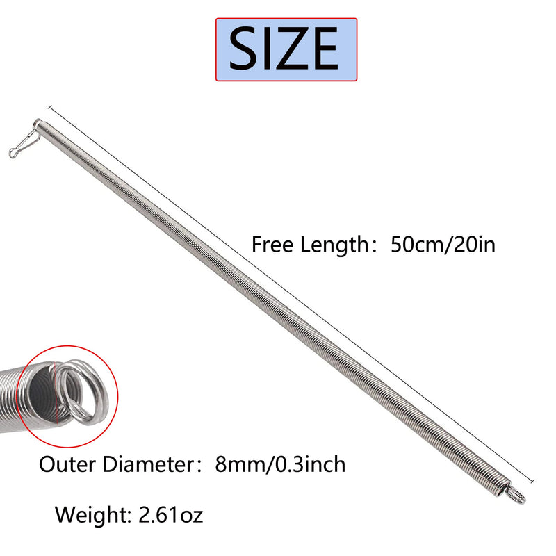 [Australia - AusPower] - 20 Inch Long Extension Spring, Zinc Plated Steel Screen Door Spring, 2 Pack 