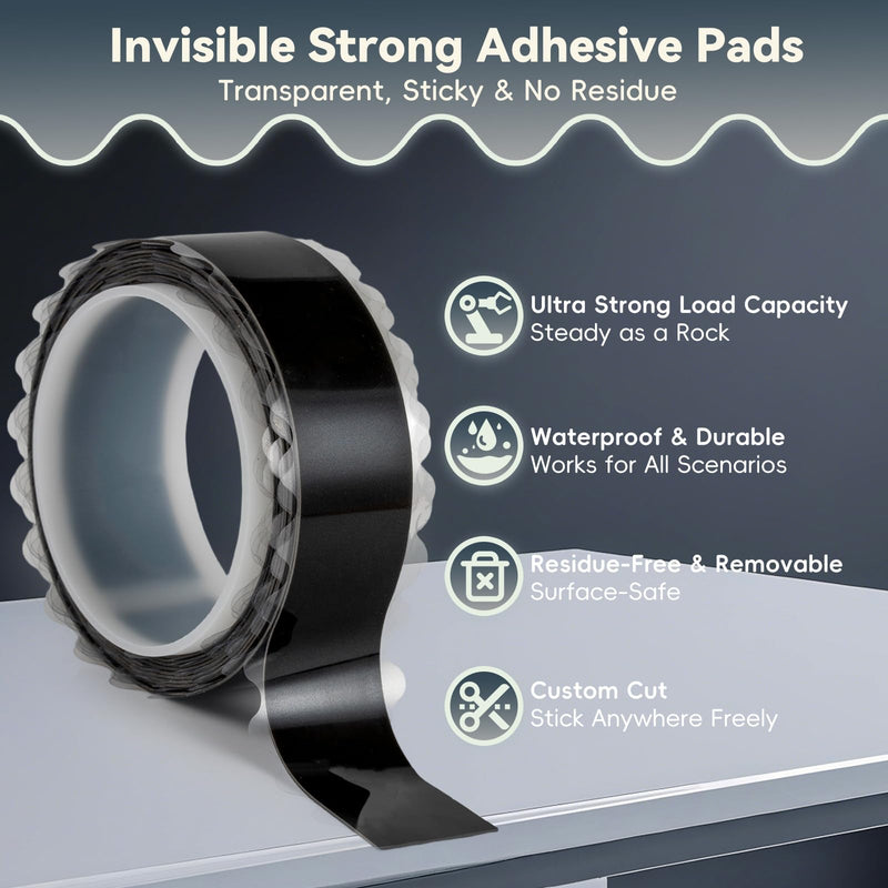zvp Double Sided Nano Tape, Removable Heavy Duty Mounting Foam Tape, Adhesive Tape for Wall, Carpet, Poster and Picture Hanging Strips (Black, 1.15 * 197 in) Black 1.15*197 IN