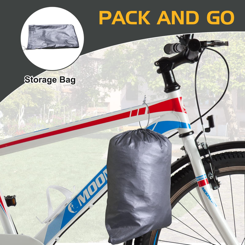 [Australia - AusPower] - MOONCOOL Adult Tricycle Cover Trike Cover, 3 Wheeled Bicycle Bike Cover for Outdoor Storage Waterproof, Dust Wind Proof for Bikes 75"L Black & Orange 