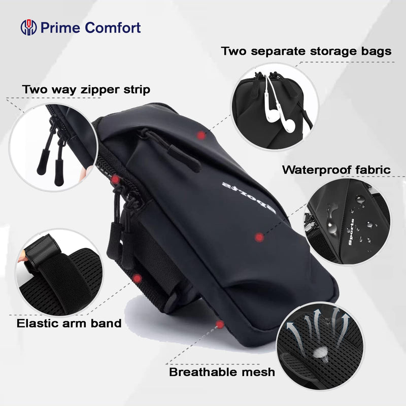 [Australia - AusPower] - Phone Holder, Small Crossbody Shoulder Holsters Bag with Arm Band, Fits iPhone and Android, Use for Running, Walking, Hiking & Biking (6.7 Inches, Black) 
