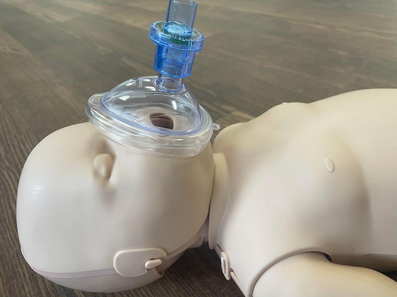 [Australia - AusPower] - Infant Size CPR Training Masks, MCRTM-I PVC Training CPR Pocket Resuscitator Face Masks and Valves, Infant (Pack of 10) 