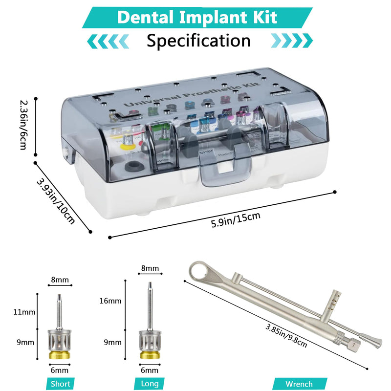 [Australia - AusPower] - Dental Implant Torque Wrench Set, Fully Autoclavable Universal Prosthetic Kit: 10-70Ncm Adjustable Ratchet, 16pcs Screwdrivers and Case for Disassemble/Secure Implant Restorations 