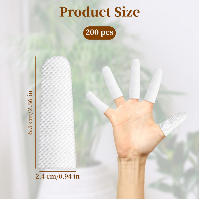 [Australia - AusPower] - 200 pcs Cotton Finger Cots - Cloth Finger Cots Finger Toe Sleeves Fingertips Protective Cover, White Finger Cots Finger Protectors, Thumb Protector for Finger Tips Comfortable and Breathable(White) 