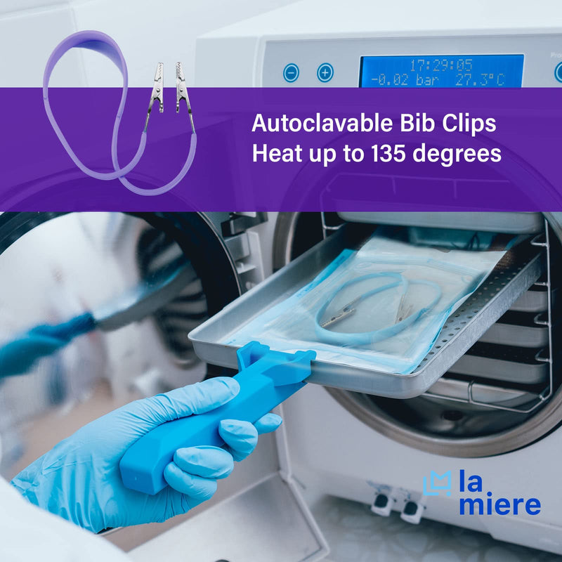 [Australia - AusPower] - 8Pcs Autoclavable Dental Flexible Medical Grade Silicone Bib/bibs Holders Clips,Individually Wrapped Napkin Clips, with Stainless Steel Alligator/Extra Wide Neck Band(8 Regular Mix, 2 of Each Color) Mix Color 