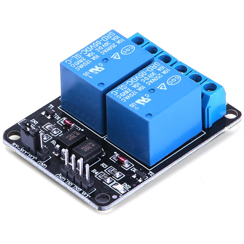 Yizhet 2pcs DC 5V 2 Channel Relay Module with Optocoupler | Relay Shield, For Raspberry Pi, Arduino, TTL Logic, PIC, DSP, AVR & ARM Projects