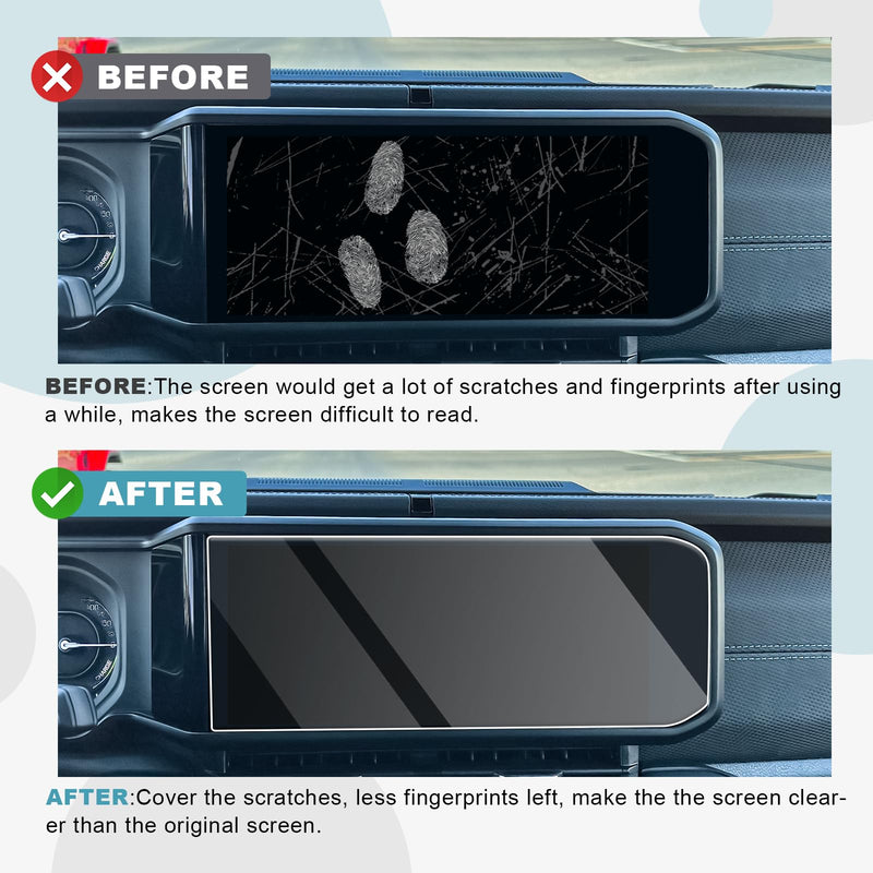[Australia - AusPower] - CDEFG for 2024 Wrangler JL 12.3-Inch Screen Protector for 2024 Wrangler Rubicon Sahara Sport S Sport Willys Tempered Glass Screen Protector Foils Navigation Radio Touch Screen Display Screen Glass Protector for 2024 Wrangler 12.3IN 