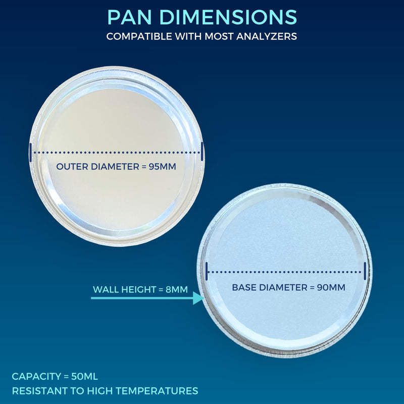 [Australia - AusPower] - Aluminum Sample Pans for Moisture Analyzer (100 Pack) 90mm Round Lab Trays, Disposable Weighing Dishes, Foil Pan, Weight Scale Tray, Laboratory Balance Dish Plate, Moisture Tester Supplies, Pure Ponta 