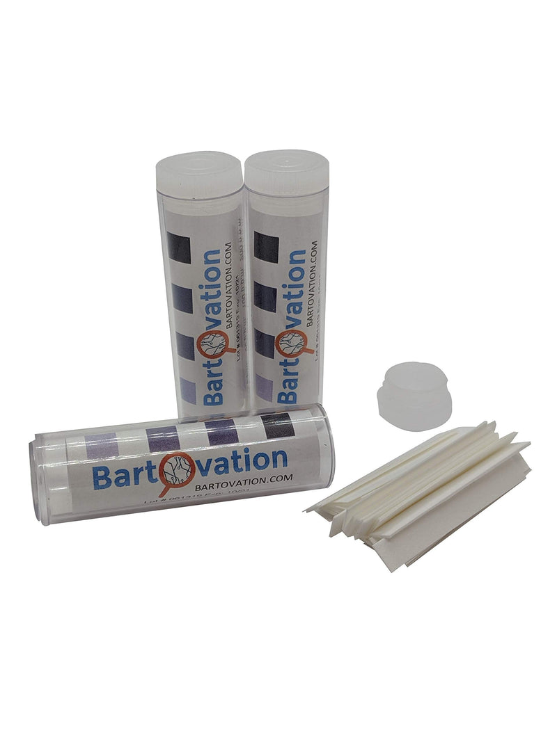 Three Pack Restaurant Sanitizer Chlorine Test Paper, 10-200 ppm [3 Vials of 100 Paper Strips] 300