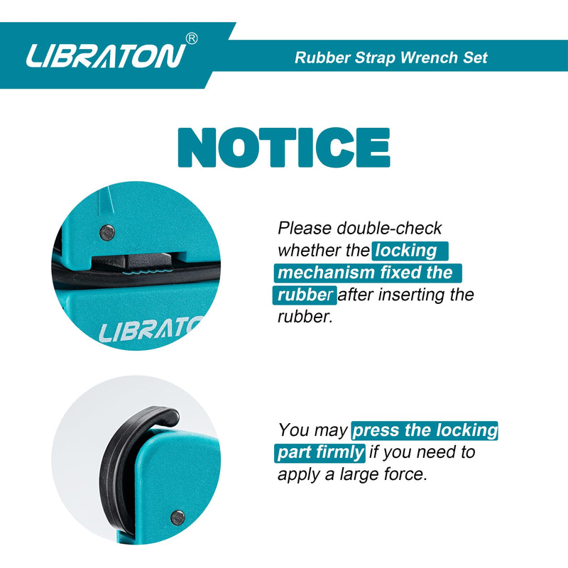 [Australia - AusPower] - LIBRATON Strap Wrench Set,Universal Rubber Strap Wrench, 2-piece Oil Filter Strap Wrench Set, Multifunctional Adjustable Wrench Tools Oil Filter, Jar Opener 