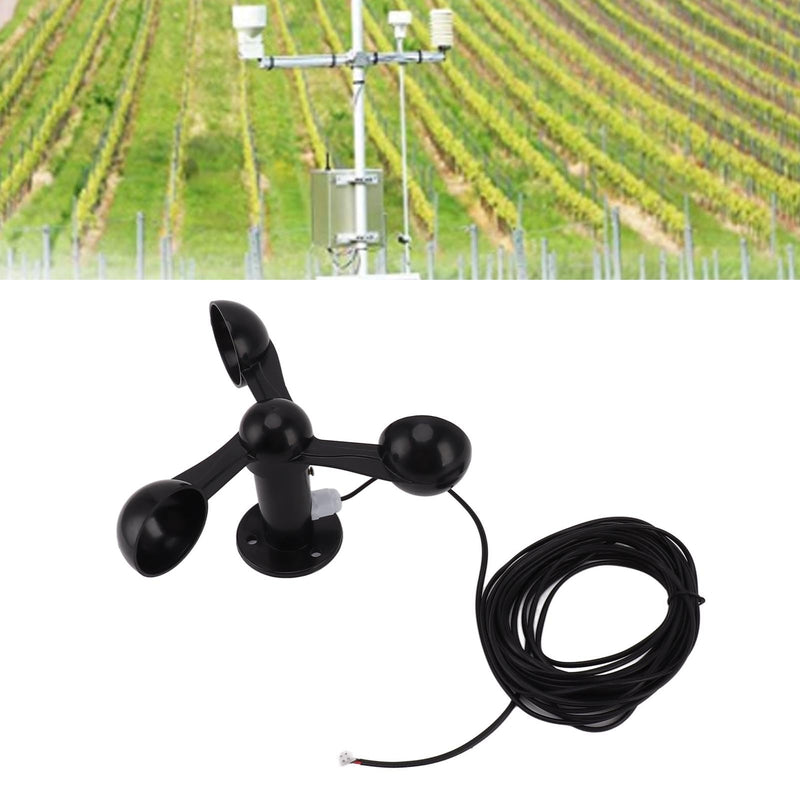 [Australia - AusPower] - Wind Speed Sensor, 0-3.8 V, 3 Cups, Pulse Signal Output, Anemometer Sensor, Anti-Interference Wind Measurement Detector with 8 m Waterproof Cable, 4 cm Mounting Hole 