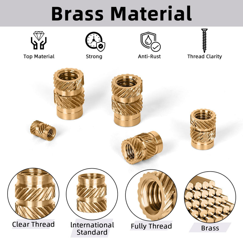 [Australia - AusPower] - M5 x 8mm L x 7mm OD Threaded Inserts, 30 PCS Metric Knurled Insert Nuts, Premium Brass Heat Seat Inserts for 3D Printing Components M5 x 8L x 7mm 