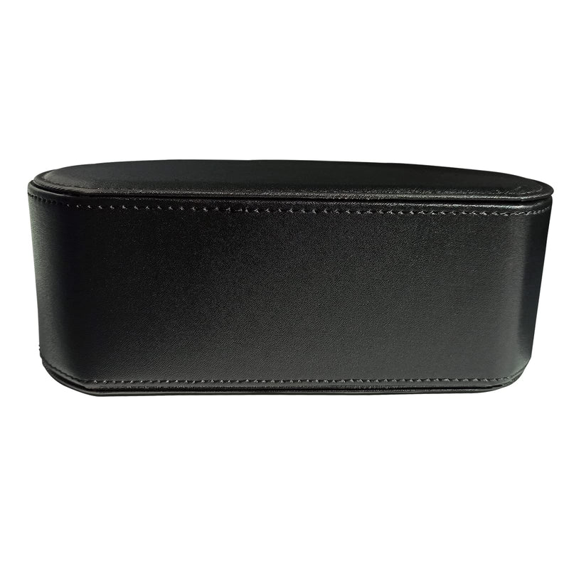 [Australia - AusPower] - Leather Remote Control Holder with 5 Compartments TV Remote Caddy Storage Box/Tray,Desktop Organizer Store Controller,Glasses,Brush,Media Player,Pen,Space Saver for Bedside Table/Office Desk(Black) black 