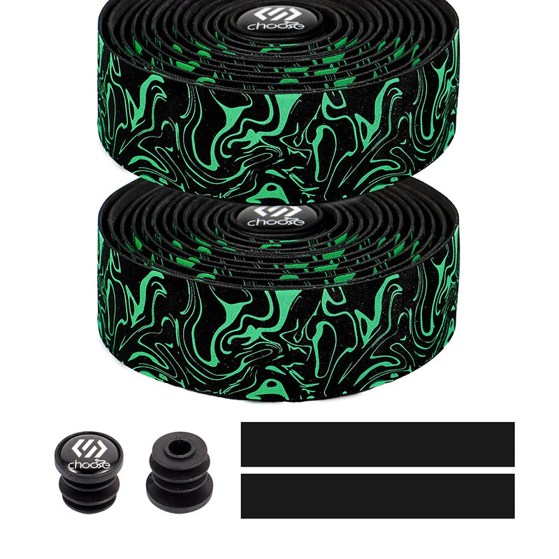 Chooee Road Bike Handlebar Tape,2PCS Bicycle Bar Tape,Red/Blue/Green/Yellow/Orange/Purple/Silver/Black Green