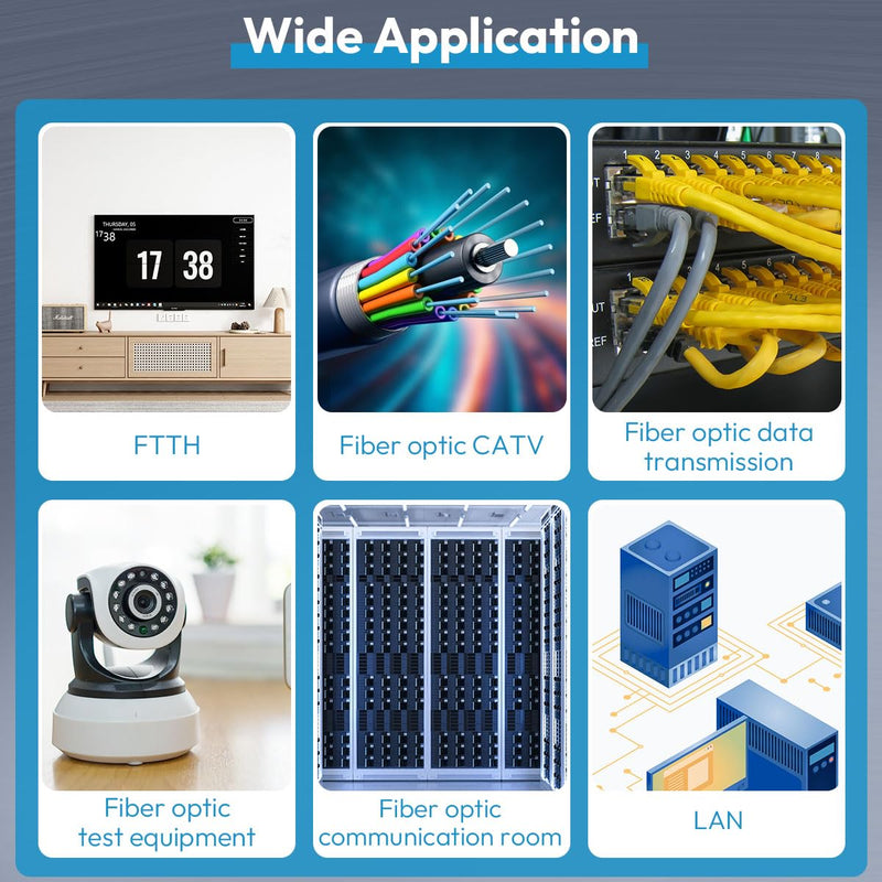 [Australia - AusPower] - 3 Pcs Single Mode 9/125um FC Male to LC Female VFL Fiber Optic Adapter and 3 Pcs Singlemode LC/UPC Fiber Optic Loopback Adapter Tester - SM Duplex Connector Test Plug for Optical Cable Testing 