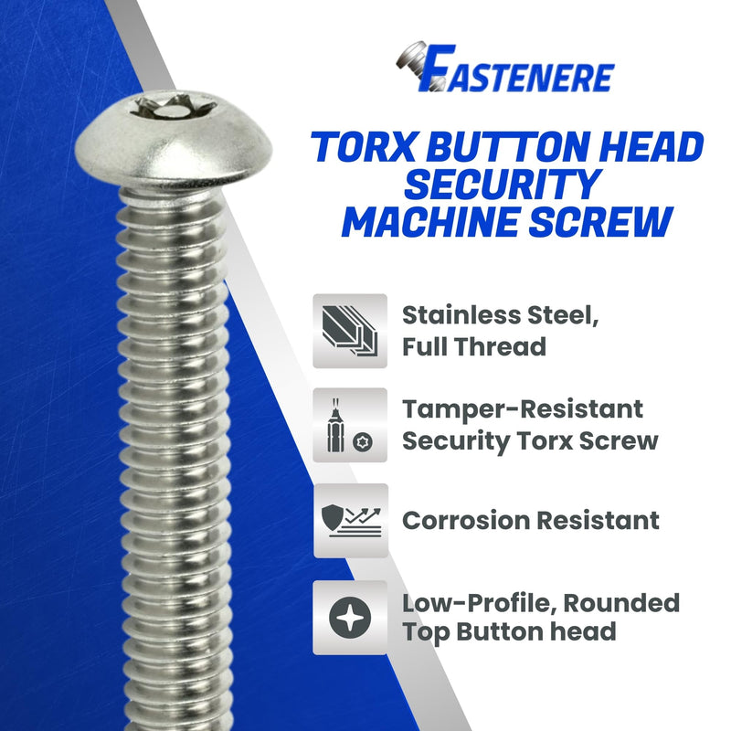 [Australia - AusPower] - Torx Security Machine Screws - 1/4-20 x 1 (10-Pack) Stainless Steel, Tamper-Resistant, Button Head Screws, Bolt Screw for Higher Level of Safety & Theft Prevention 1/4-20 x 1" (10 PCS) 