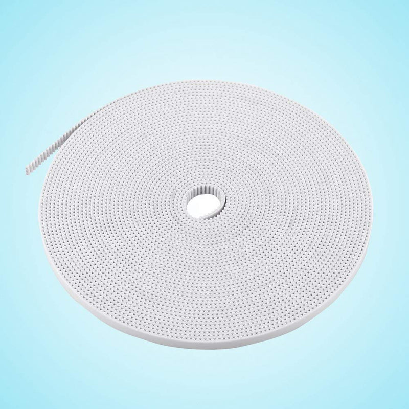 [Australia - AusPower] - GT2 Timing Belt, Reinforced GT2 Belt, 10M White Open Timing Belt for 3D Printer 6mm Wide PU with Steel Core, 6mm Width 
