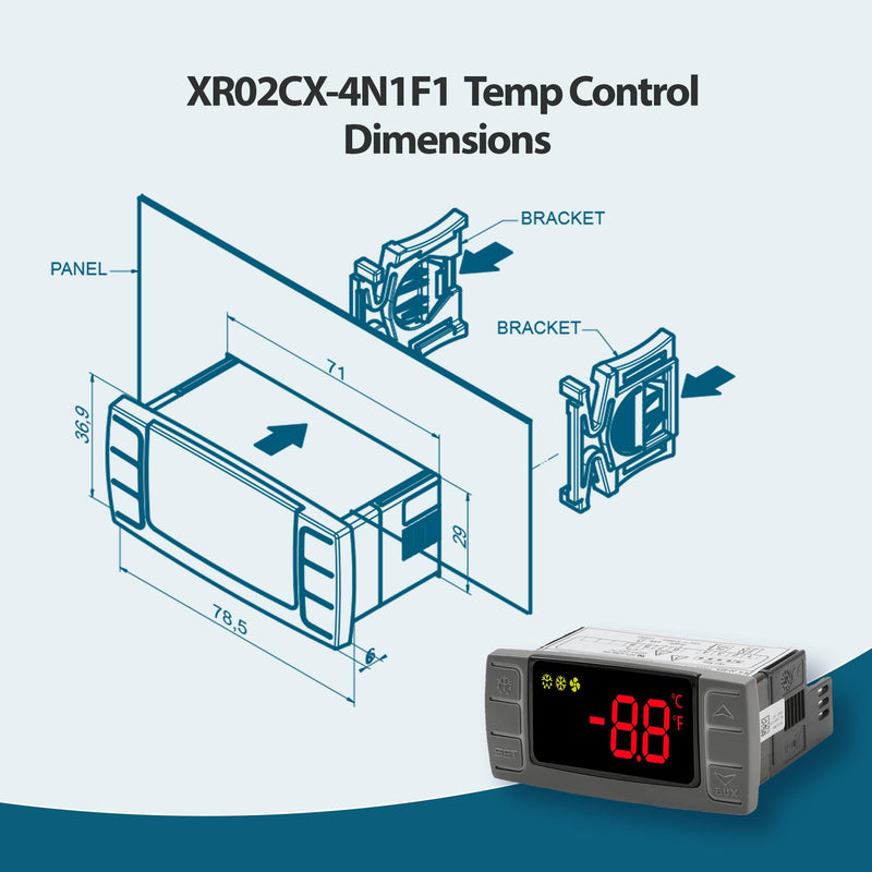 [Australia - AusPower] - for Dixell XR02CX-4N1F1 Temperature Controller Digital Thermostat Controller with Temperature Sensing Probe 120V 50-60Hz for Refrigerators, Freezers, Heating Appliances 