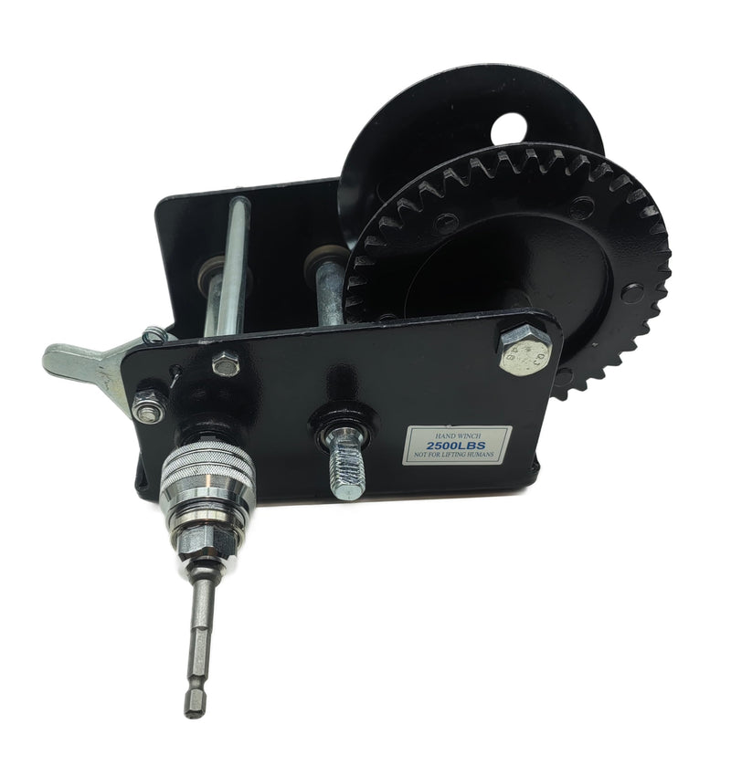 [Australia - AusPower] - Adjustable Winch Adapter for Cordless Drill，Fits Flattened Rod Drive Shafts of Various Sizes，3/8" Drive or 1/4" Hex Shank Drive 