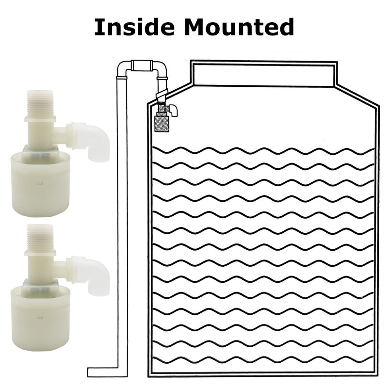 [Australia - AusPower] - Water Float Valve, Water Level Control Water Tank Traditional Float Valve Upgrade 2 PCS (1/2", up inlet) 0.5 Inch 