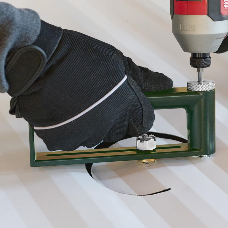 Adjustable Sheet Metal Hole Cutter w/ 2 Drill Bits, 2 to 12" Sheet Metal Saw Circle Hole Cutter for Duct/HVAC/Ductwork/Roofing/24ga Steel and 26ga Stainless Green