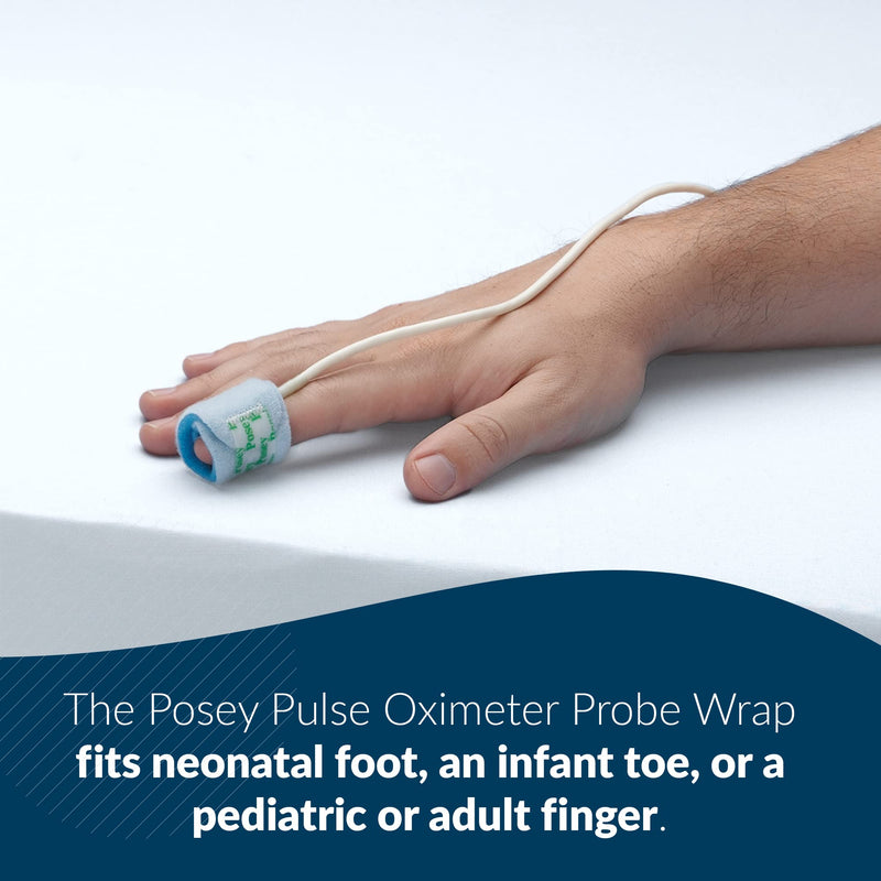 [Australia - AusPower] - TIDI Posey Pulse Oximeter Probe Wrap – Universal Design – Quantity: 12 Pulse Oximeter Probe Wraps Per Package – Pulse Oximeter for Baby, Child & Adult – Home Care (6554) 