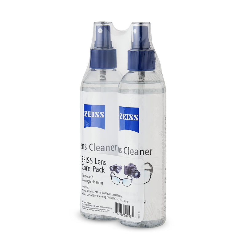 [Australia - AusPower] - ZEISS Lens Care Pack - 2-8 Ounce Bottles of Lens Spray, 2 Microfiber Cleaning Cloths 
