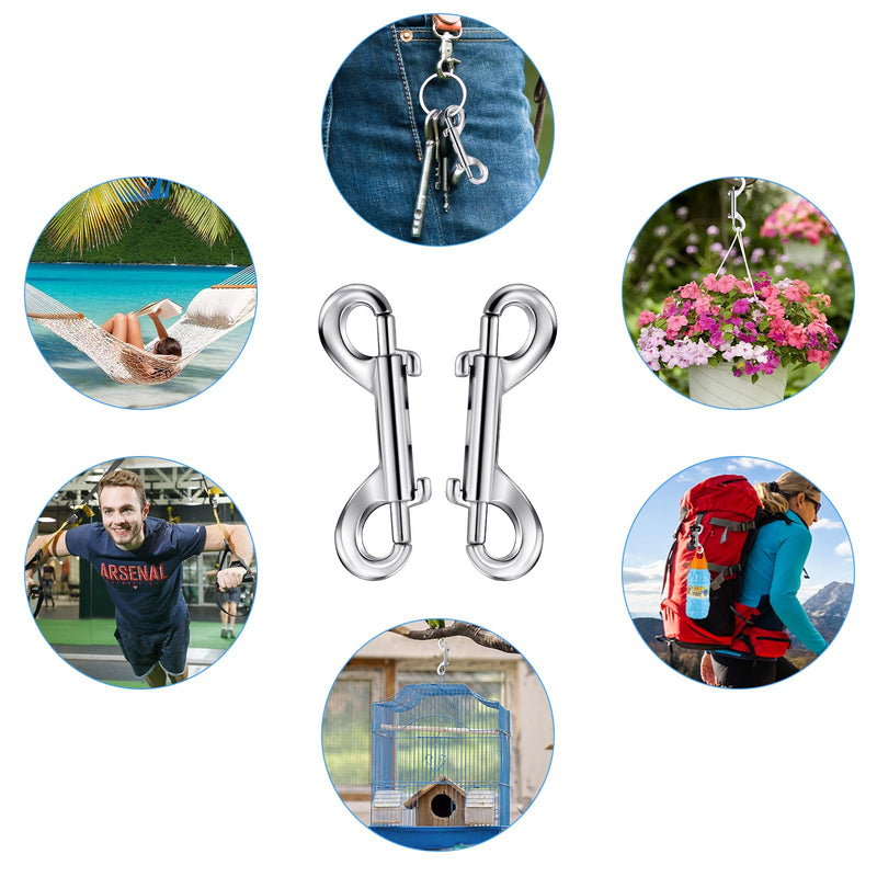 [Australia - AusPower] - 30 Pieces Double Ended Bolt Snaps Hooks, Aemygo 2.7 Inch Heavy Zinc Alloy Trigger Clips Metal Chain Clips Key Holder for Linking Dog Leash Feed Buckets Key Chain PET Sling 