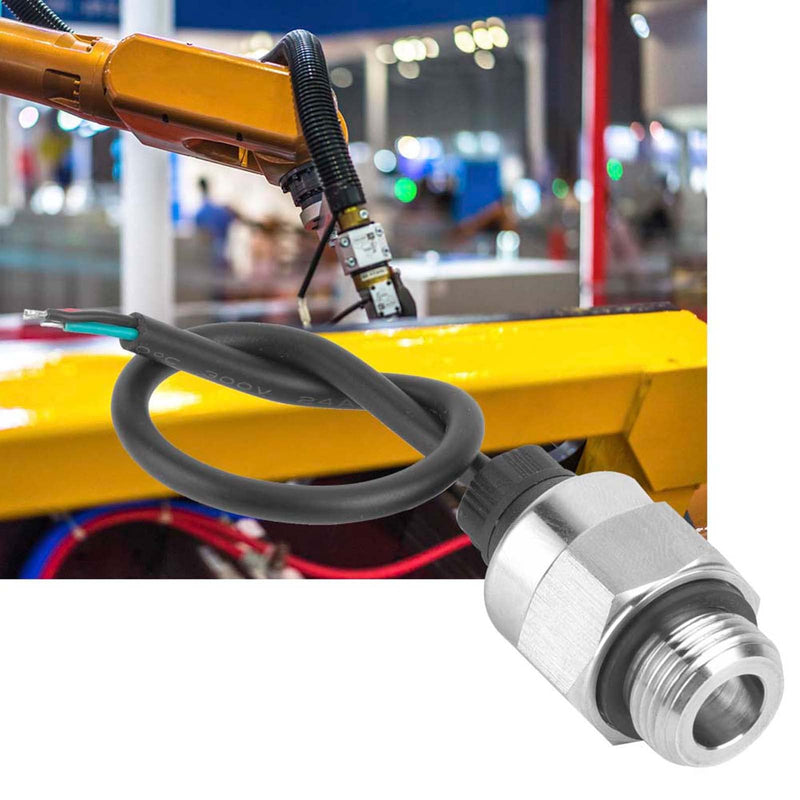 Pressure Sensor Pressure Transducer High Precision Analog Water Pressure Sensor for Oil Fuel Air 1/8”NPT Thread Stainless Steel (100PSI)