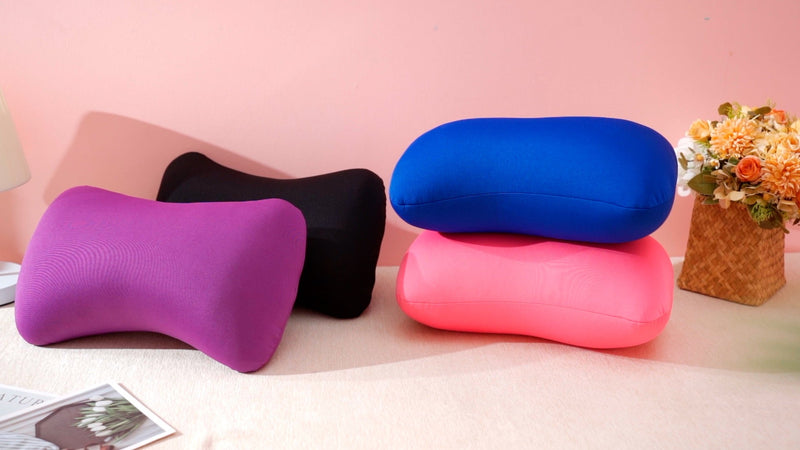 Thyle 2-pack black and violet bone-shaped bead neck pillows, 15x8 inches, designed for cervical support and comfort.