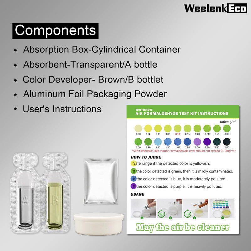 [Australia - AusPower] - Air Formaldehyde (HCHO) DIY Test Kit (5 kit) - Find Out How Much Formaldehyde is in The air Around You, Suitable for Detecting Formaldehyde Levels in The air of Various Indoor environments 5 