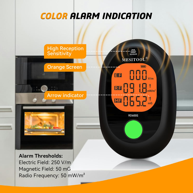[Australia - AusPower] - EMF Meter Digital Electromagnetic Field Radiation Detector Hand-held LCD 3 in 1 EMF Detector for EF/MF/RF,5G,WiFi for Home, Office and Outdoors (600S) 600S 
