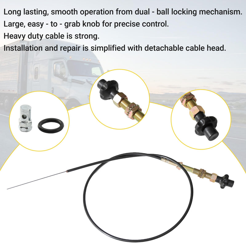 [Australia - AusPower] - VCGTX06 6FT Heavy Duty Vernier Adjustable Black Locking 6 FT Throttle Control Cable Vernier Control Cable 