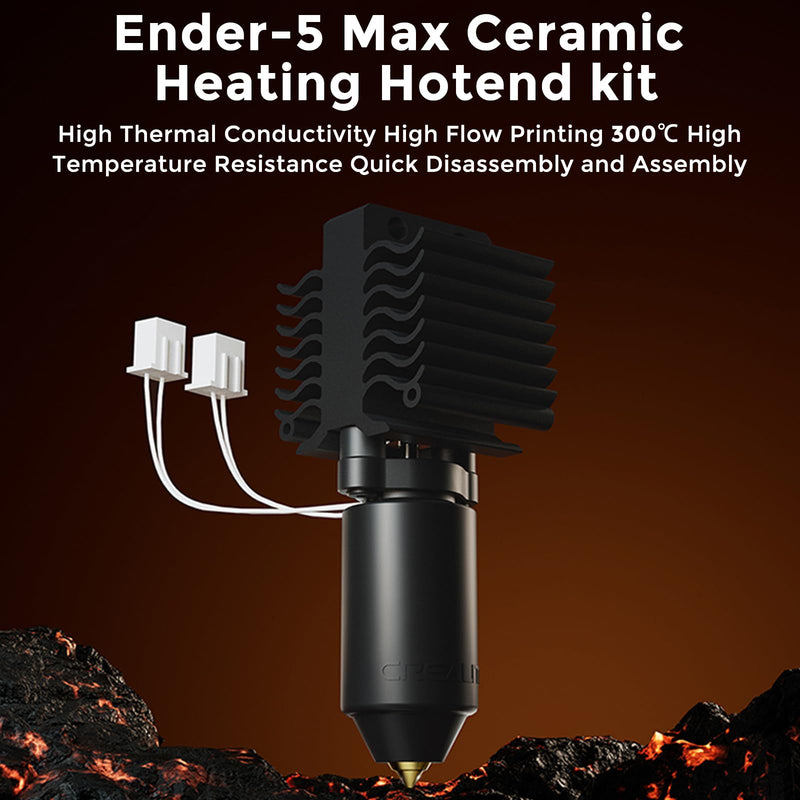 Creality Official Ender 5 Max Hotend Kit, Ceramic Heating Block Kit Quick-swap Nozzle High Flow Printing Hotend Kit 300°C High Temperature Resistance 700mm/s High-Speed for Ender 5 Max 3D Printers