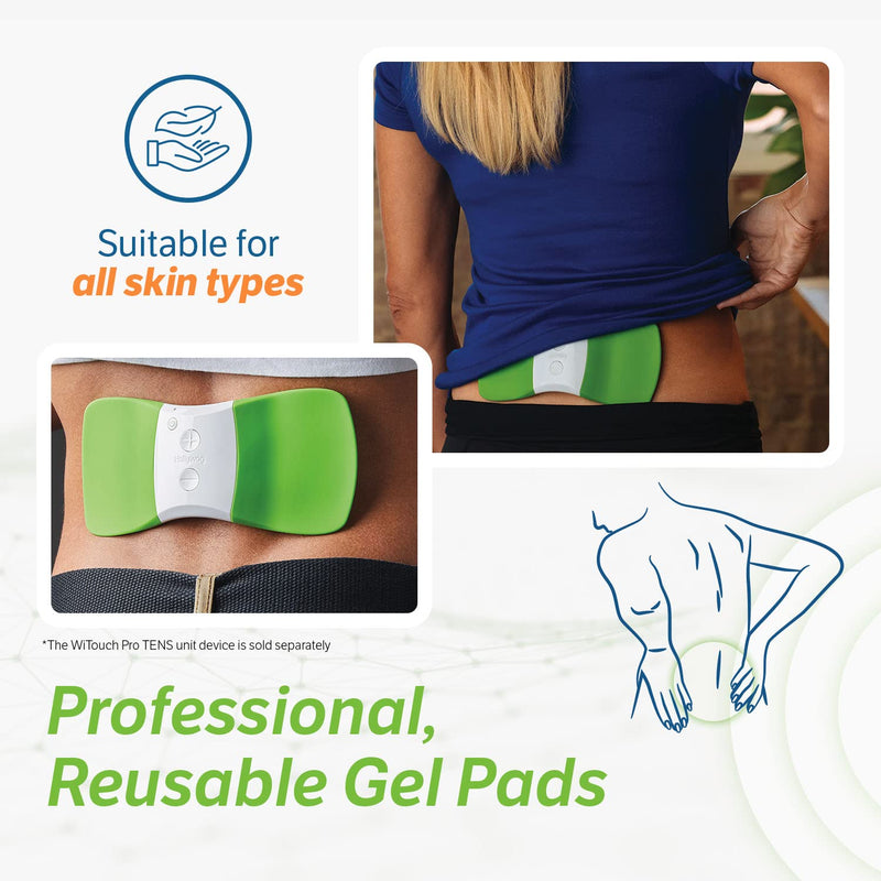 [Australia - AusPower] - TENS Unit Replacement Gel Pads, WiTouch Pro & Aleve Direct Therapy TENS Pads Replacement, Reusable Self-Adhesive Electrode Pads for TENS Units (6 Gel Pads) 6 Gel Pads 