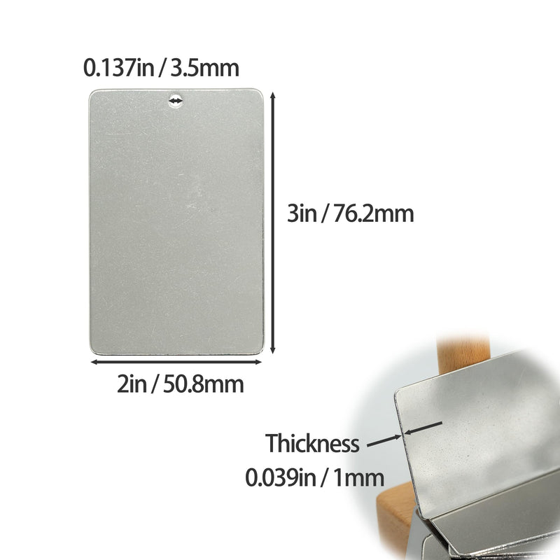 2 x 3 Inch Metal Engraving Blank Tags Rectangle Stamping Blanks 25 Pack