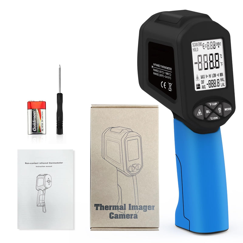 [Australia - AusPower] - Infrared Thermometers, Laser Thermometer Gun, 50:1 Temperature Gun for -58℉~3416℉ Infrared Thermometer Gun for Cooking/Griddle/IR Thermometer Gun, Heat Laser Thermometer 
