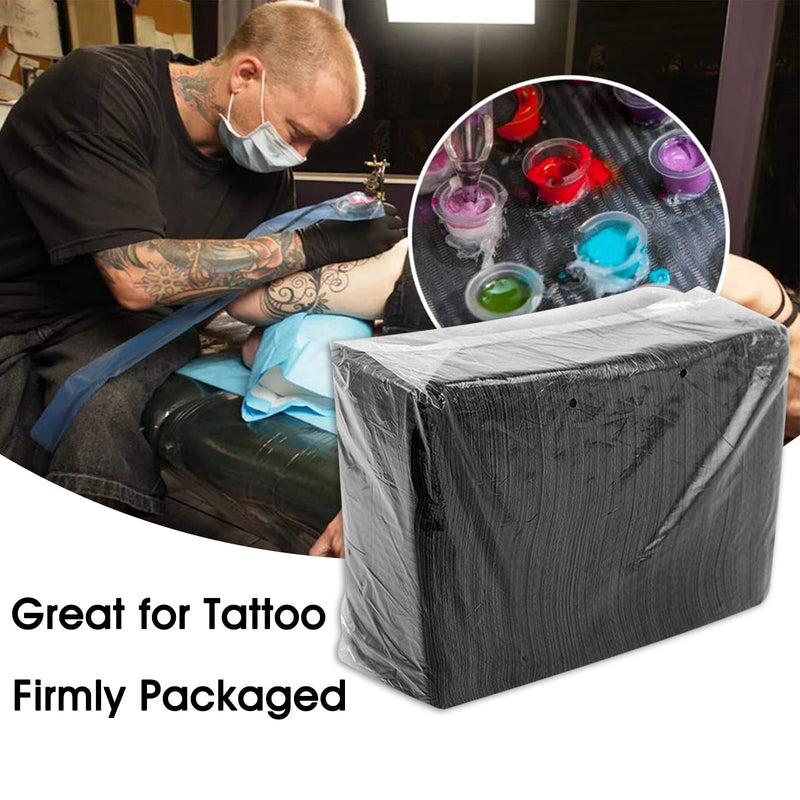 Pack of 35 Dental Bibs, Black, Disposable Dental Bibs, Waterproof Tattoo Bibs, 33 x 45 cm, Tattoo Covers, Multi-Purpose for Tattoo Accessories, Dental Treatment