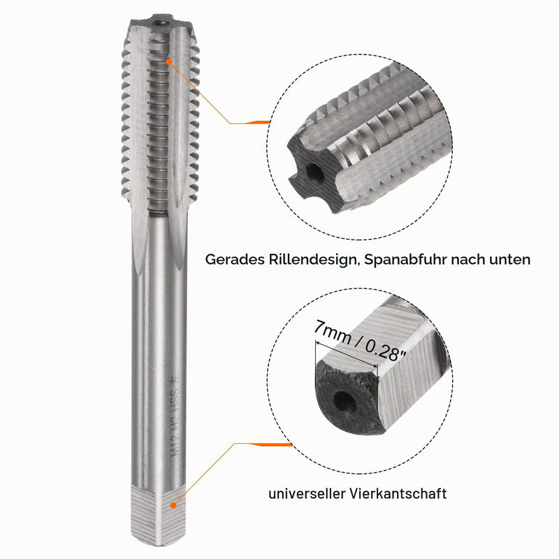 sourcing map Tap and Die Set M12 x 1.75 | Left-hand thread thread cutter set, thread cutting tool