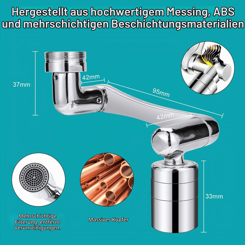 Tap Extension, 1440° Rotatable Rotatable Tap Attachment | Tap Aerator with Spray Filter, Multifunctional Extension Tap, Tap Attachment Swivelling for Kitchen