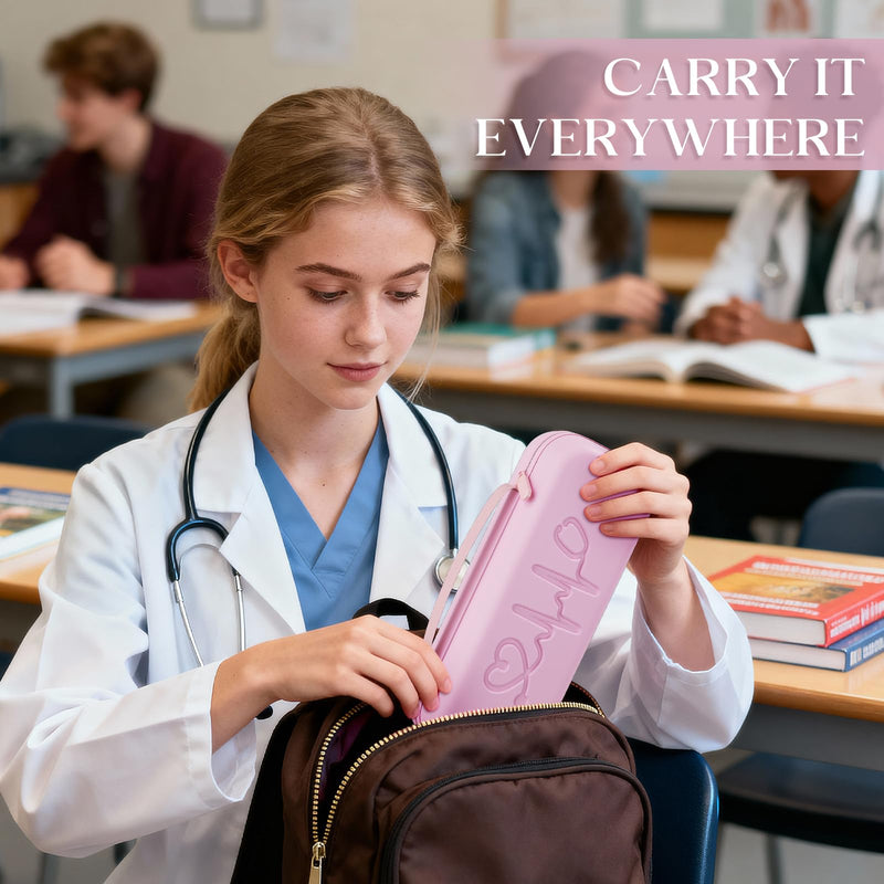 [Australia - AusPower] - Stethoscope Case for 3M Littmann Classic III, Cardiology IV, MDF, EKO - Nurse Gifts for Women, Nursing Student Gifts, Pink 