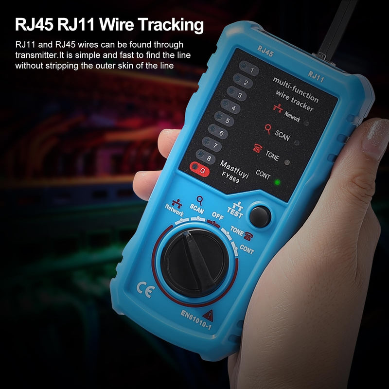 [Australia - AusPower] - Network Cable Tester, Line Finder with Probe Tone, Wire Tracker Multifunction, RJ11 RJ45 Cable Tracer, Telephone Line Test, Ethernet LAN Network Cat5 Cat6 Cable Maintenance Collation Analogue Signal 