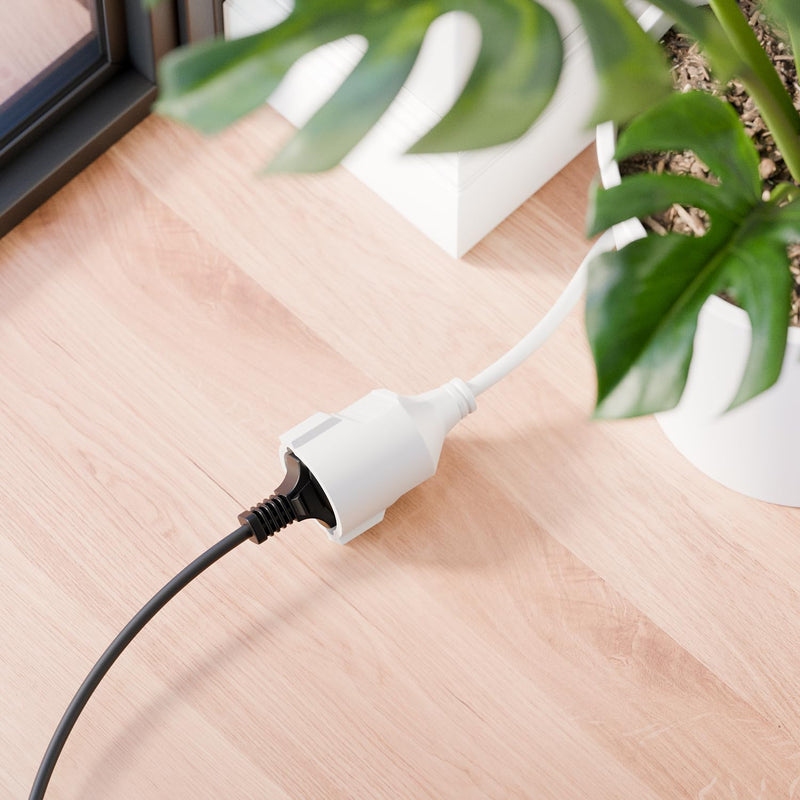 deleyCON 7.5 m Power Cable Extension Cable Protective Contact 16 A 3680 W White | Power cable extension for home, office, workshop and multimedia