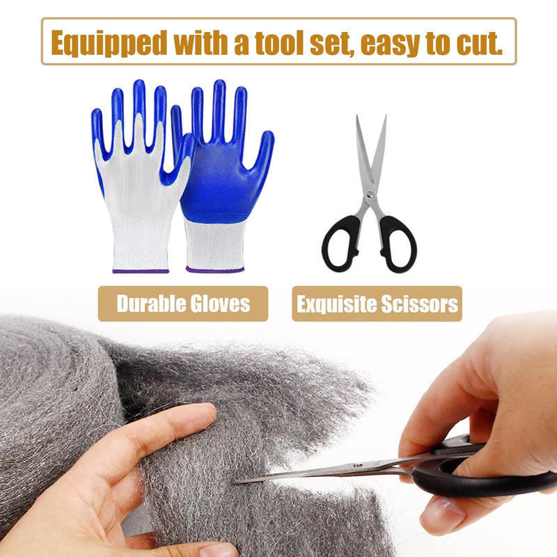 [Australia - AusPower] - 2Pack Steel Wool for Mice Control 3.2"x10.5 ft Wool, Gap Filler for Home & Garage, DIY Bundle with Gloves & Scissors 2 PACK 