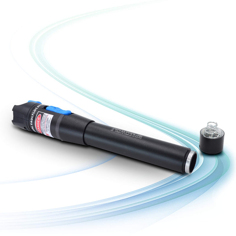 [Australia - AusPower] - speedwolf 650nm 30KM(18.6mi) Pen-Type Red Light Visual Fault Locator (VFL) / Red Light Source Fiber Optic Cable Test Tool for SC,FC,ST Adapter 