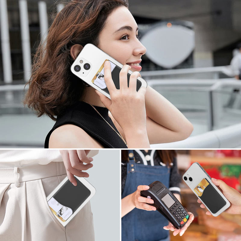 [Australia - AusPower] - SHANSHUI Phone Card Holder, Silicone Card Holder for Phone Case Wallet Credit Card Holder Strong Adhesive Pocket Stick on Compatible for iPhone & All Smartphones Multi-Colors(5 Pack) 